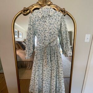 Floral Blue and White Dress